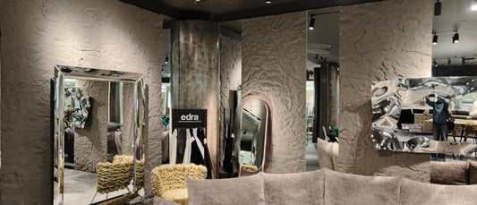 beige structured rock panel for commercial space