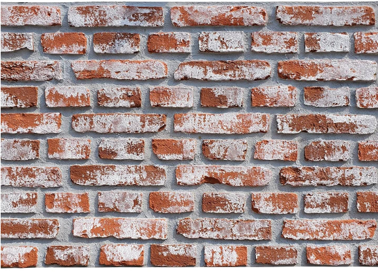 Realistic wall panel with rustic faux brick texture