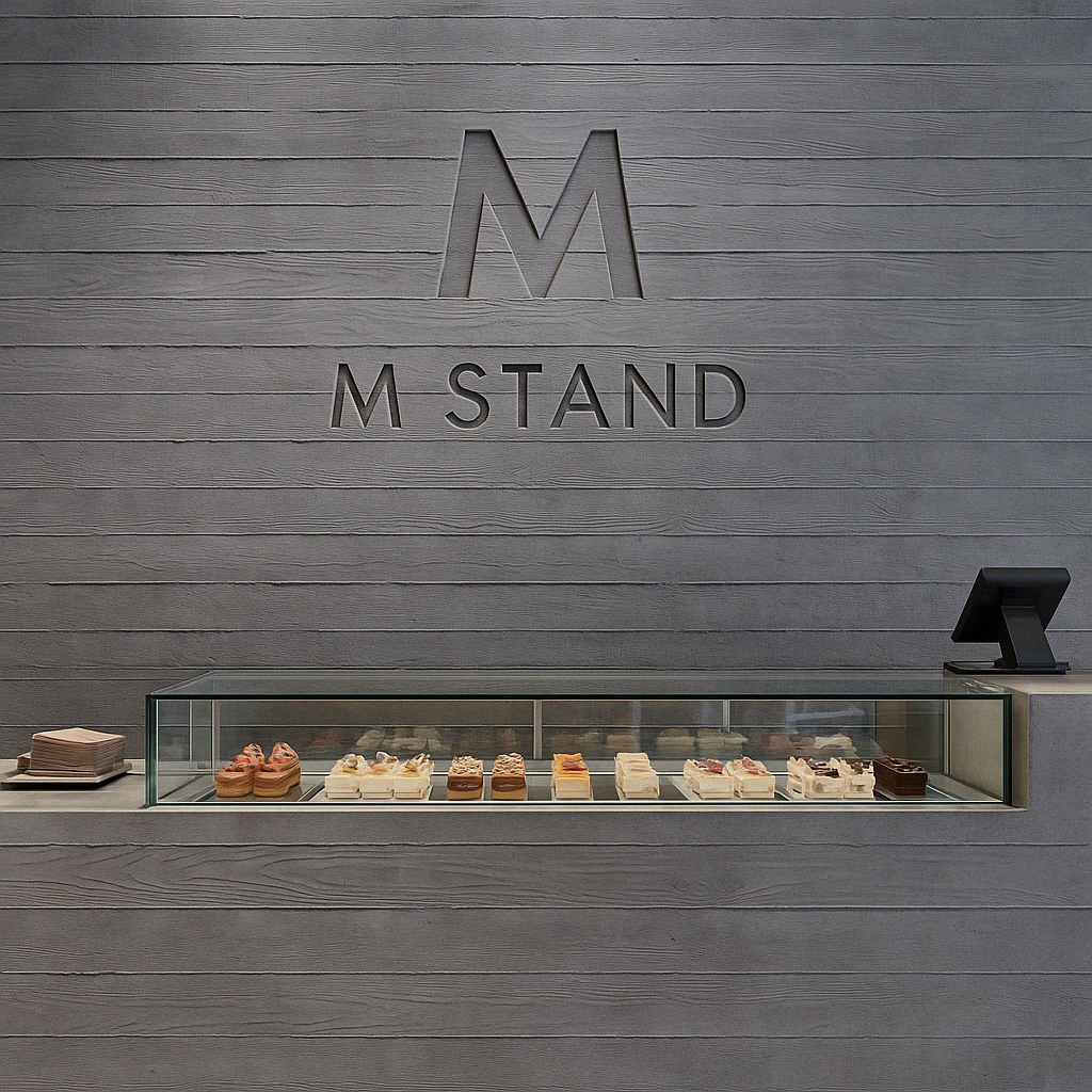 concrete wall panel on retail space