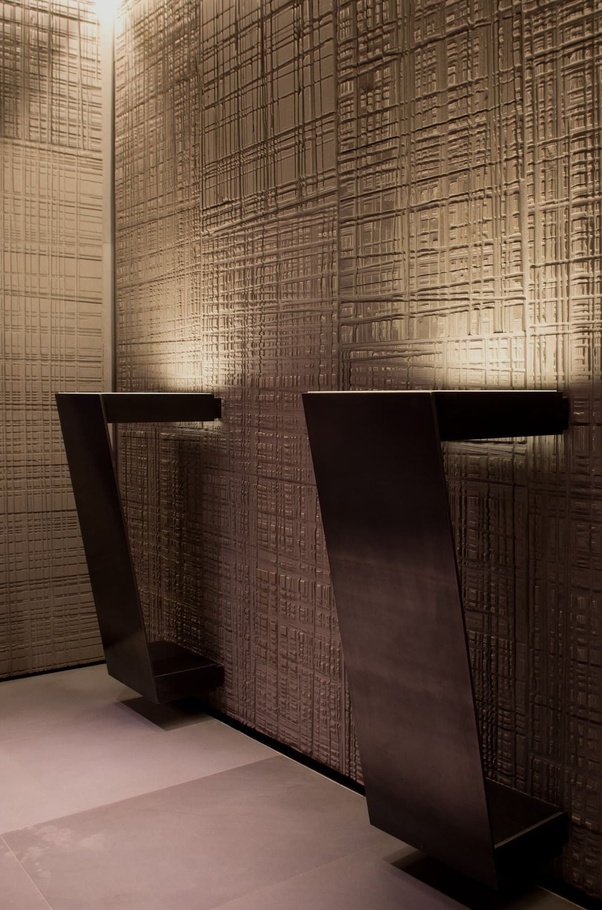 carved wood feature wall