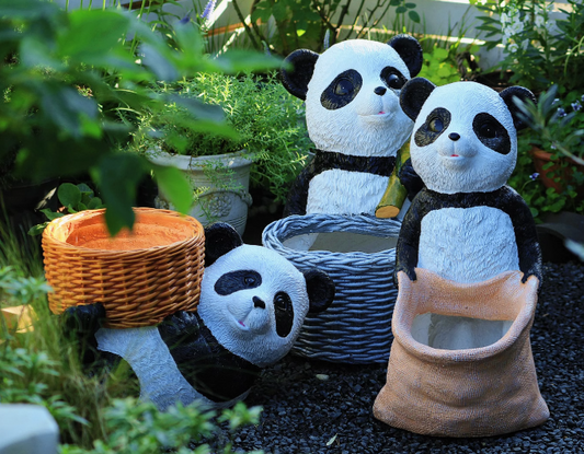 pandas holding planters